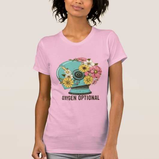 Oxygen Optional – Whimsical Astronaut Helmet with  T-shirt (Voorkant)
