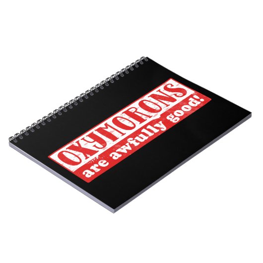 Oxymorons zijn erg goed Grappig Engels Taal Notitieboek (Linkerzijde)