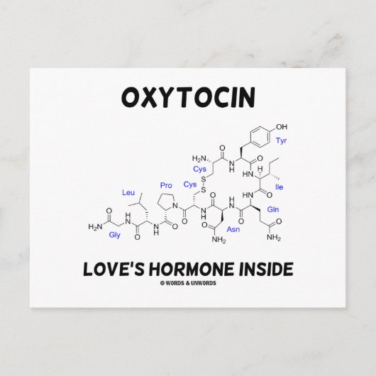 Oxytocin Love's Hormone Inside (chemie) Briefkaart (Voorkant)