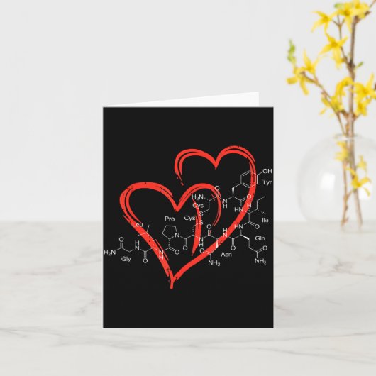 Oxytocin Molecules Heart Love Valentines Day Scien Kaart (Gele Bloem)