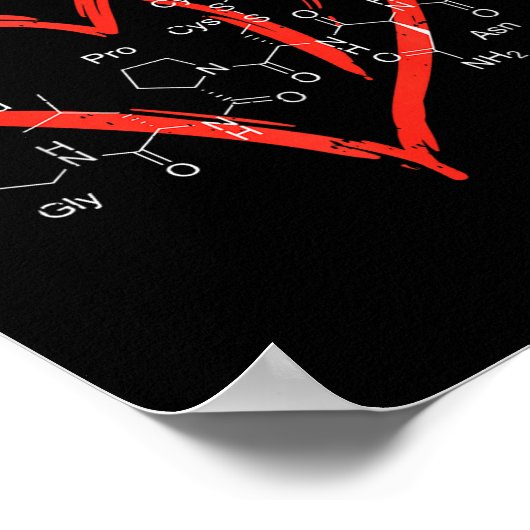 Oxytocin Molecules Heart Love Valentines Day Scien Poster (Hoek)