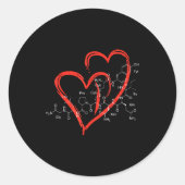 Oxytocin Molecules Heart Love Valentines Day Scien Ronde Sticker (Voorkant)