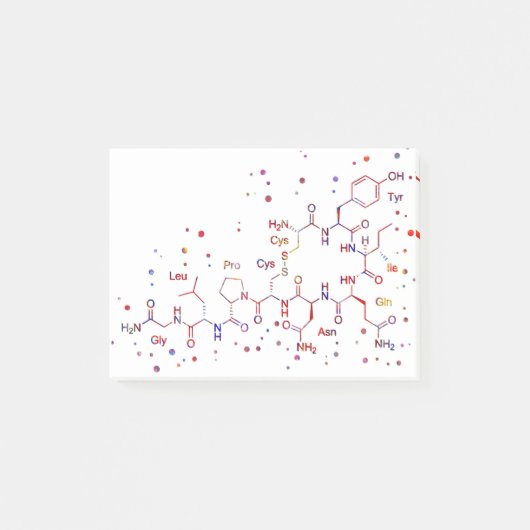 Oxytocine molecule, moleculen van liefde post-it® notes (Voorkant)