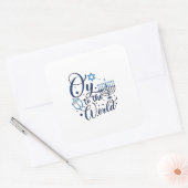 Oy aan de wereld Chanoeka Joodse Grappig Vierkante Sticker (Envelop)