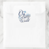 Oy aan de wereld Chanoeka Joodse Grappig Vierkante Sticker (Tas)