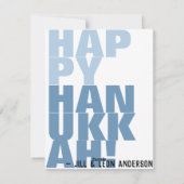 Oy aan de wereld Grappig Gelukkig Chanoeka Blue Me Feestdagenkaart (Achterkant)