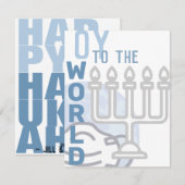 Oy aan de wereld Grappig Gelukkig Chanoeka Blue Me Feestdagenkaart (Voorkant / Achterkant)