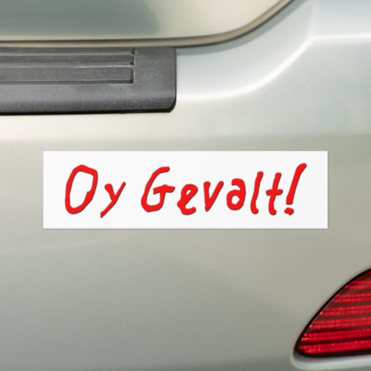 Oy Gevalt. Bumpersticker (Op auto)