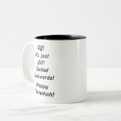 OY! Het is gewoon YO. Achterwaarts gespeld! Tweekleurige Koffiemok (Voorkant links)