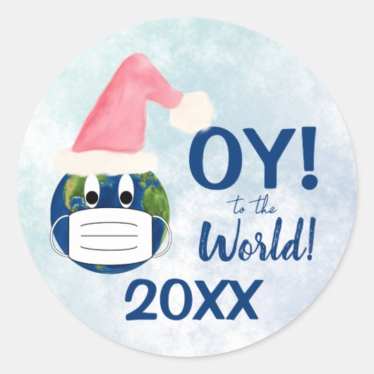 OY tegen de wereld! Funny Pandemic 2020 Holiday Ronde Sticker (Voorkant)