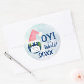 OY tegen de wereld! Funny Pandemic 2020 Holiday Ronde Sticker (Envelop)