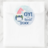 OY tegen de wereld! Funny Pandemic 2020 Holiday Ronde Sticker (Tas)