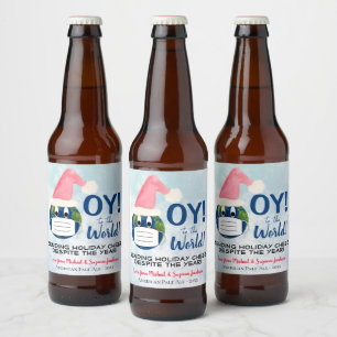 OY tegen de wereld! Funny Pandemic Holiday Cheer Bier Etiket