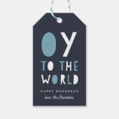 Oy to World | Funny Hanukkah Cadeaulabel (Voorkant)