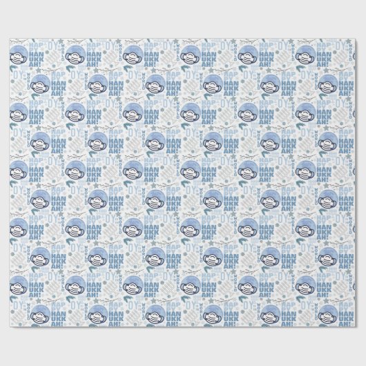 Oy to world Funny Musk Hanukkah Blue Menorah Cadeaupapier (Vlak)