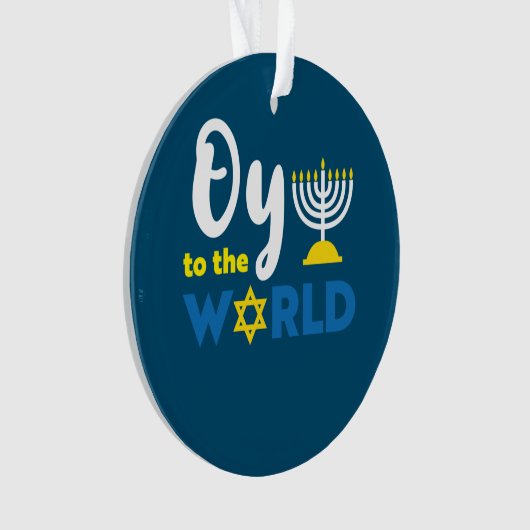 Oy to world, grappig Happy Hanukkah Ornament (voorkant)