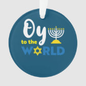 Oy to world, grappig Happy Hanukkah Ornament (voorkant)