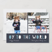 Oy to World | Hanukkah-fotokaart Feestdagenkaart (Voorkant)