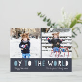 Oy to World | Hanukkah-fotokaart Feestdagenkaart (Staand voorkant)