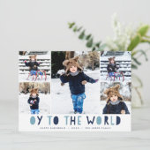 Oy to World | Hanukkah Photo Collage Kaart (Staand voorkant)