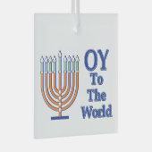 Oy to world Menorah Glas Ornament (Voorkant Rechts)