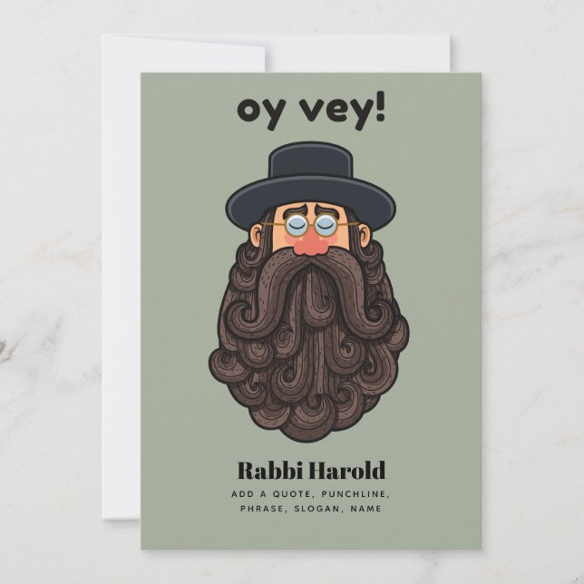 OY VEY! Funny RABBI Peronalized (Voorkant)