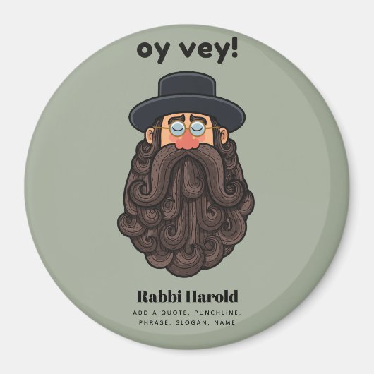 OY VEY! Funny RABBI Peronalized Magneet (Voorkant)