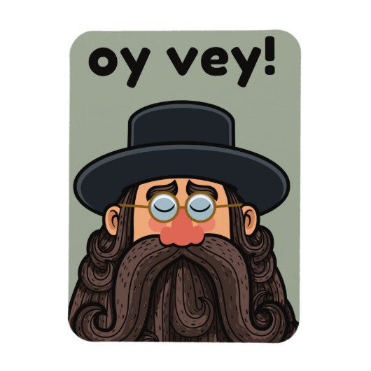 OY VEY! Funny RABBI Peronalized Magneet (Verticaal)