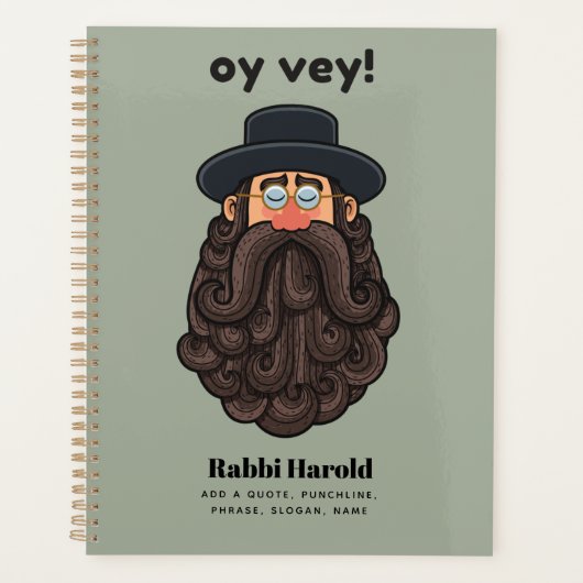 OY VEY! Funny RABBI Peronalized Planner (Voorkant)
