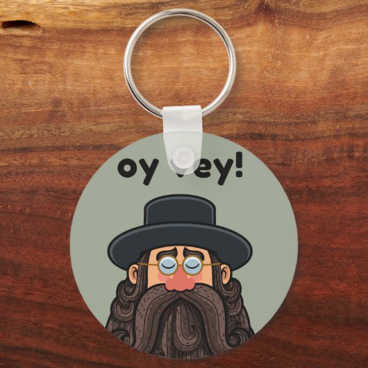 OY VEY! Funny RABBI Peronalized Sleutelhanger (Voorkant)
