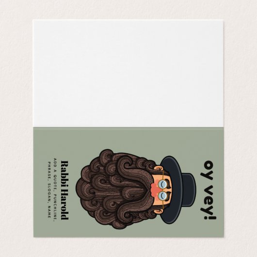 OY VEY! Funny RABBI Peronalized Visitekaartje (Buitenkant ongevouwen)