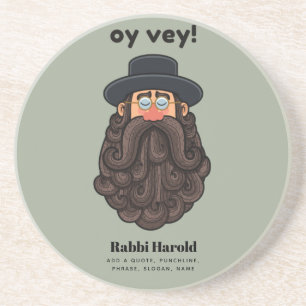 OY VEY! Funny RABBI Peronalized Zandsteen Onderzetter