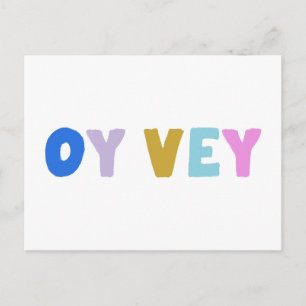 Oy Vey Funny Yiddish Expression Cute Colorful Briefkaart
