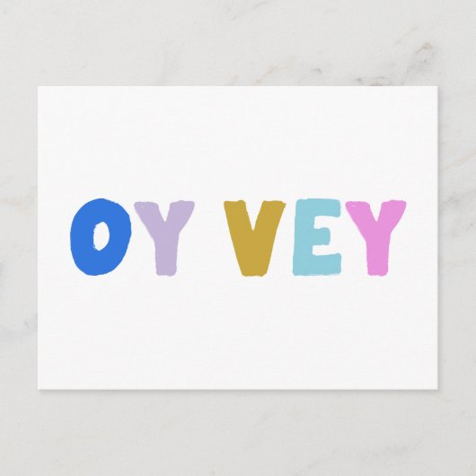 Oy Vey Funny Yiddish Expression Cute Colorful Briefkaart (Voorkant)