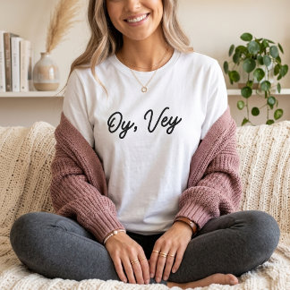 Oy Vey Grappige Joodse Uitdrukking Minimalistisch T-shirt