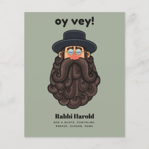 OY VEY! Grappige RABBI Gepersonaliseerd Flyer