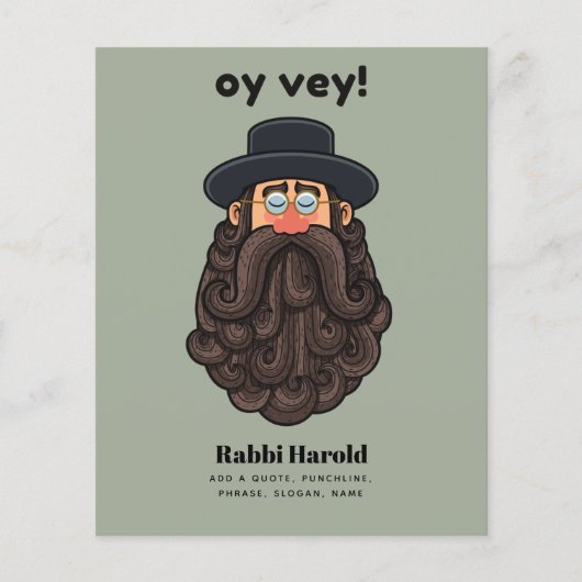 OY VEY! Grappige RABBI Gepersonaliseerd Flyer (Voorkant)