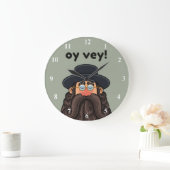 OY VEY! Grappige RABBI Gepersonaliseerd Grote Klok (Huis)