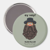 OY VEY! Grappige RABBI Gepersonaliseerd Magneet (Voorkant / Achterkant)