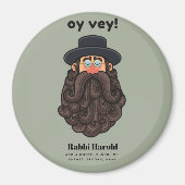 OY VEY! Grappige RABBI Gepersonaliseerd Magneet (Voorkant)