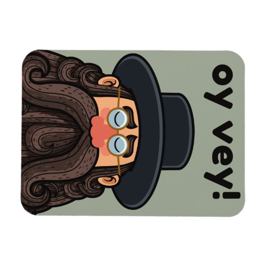 OY VEY! Grappige RABBI Gepersonaliseerd Magneet (Horizontaal)