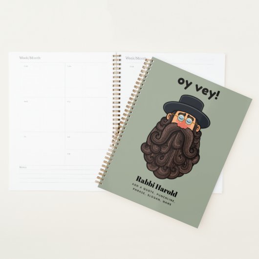 OY VEY! Grappige RABBI Gepersonaliseerd Planner (Display)