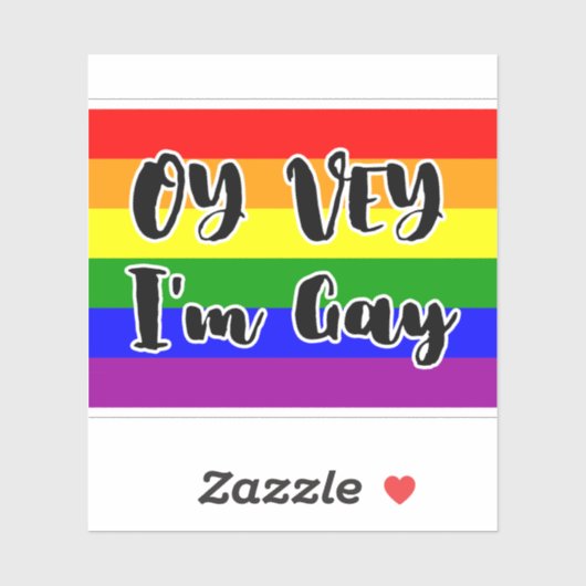 Oy Vey, ik ben Gay Rainbow Flag Schattige Funny Sticker (Vel)