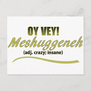 OY VEY PHRASES MESHUGGENEH BRIEFKAART