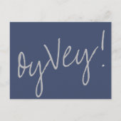 Oy Vey Script | Navy Blue en Grey Postponement Briefkaart (Voorkant)