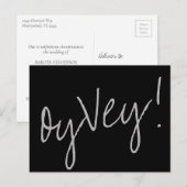 Oy Vey Script | Zwarte grijze verandering van huwe Briefkaart (Voorkant / Achterkant)