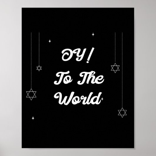 Oy! Voor De Wereld Grappig Hannukah Cadeau Poster (Voorkant)