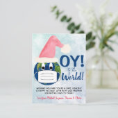 OY voor de Wereld! Grappige pandemie kerst Hanukka Feestdagenkaart (Staand voorkant)