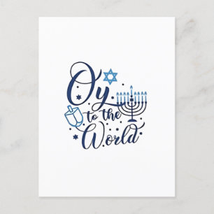 Oy voor de wereld Hanukkah Joods grappig  Feestdagenkaart