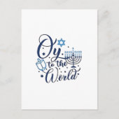 Oy voor de wereld Hanukkah Joods grappig  Feestdagenkaart (Voorkant)